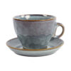 Latte macchiato kop & schotel Yarah L blauw | Countryfield