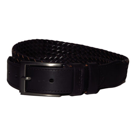 Leather & wax cotton belt black | Barbour