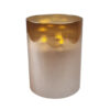 Led Glass Gold 3 Flame with white wax m |