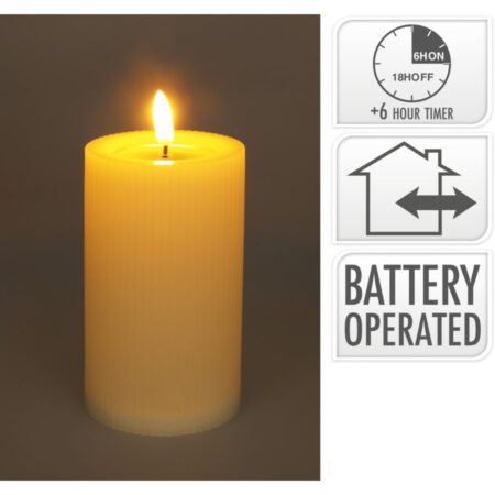 Led Kaars 75x125 Wit Outdoor |