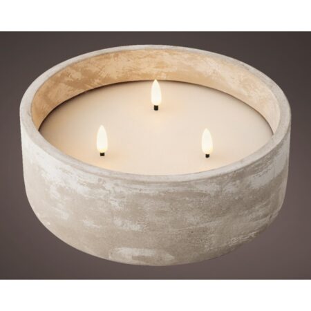 Led Kaars Beton Buiten Dia 20 Cm X Hoogte 8cm |