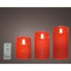 Led Waving Kaars Wax Wave Top Bo Binnen Mix Rood H.15cm 3 maten |