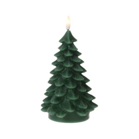 Ledkaars Kerstboom 17cm Donker Groen |