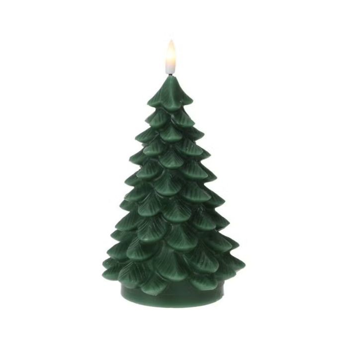 Ledkaars Kerstboom 17cm Donker Groen |