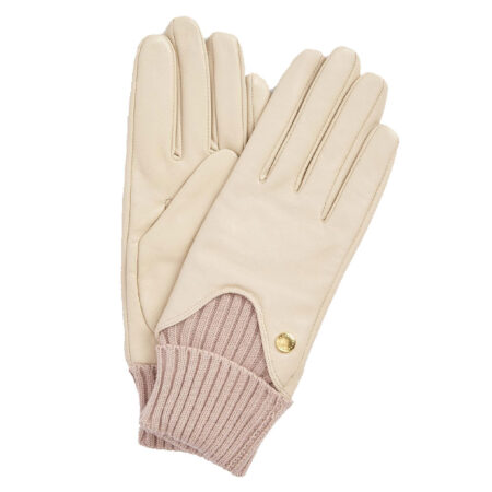 Leren dames handschoen Deanna Eggshell | Barbour