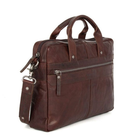 Leren laptoptas Florida Dk Brown | Spikes & Sparrow