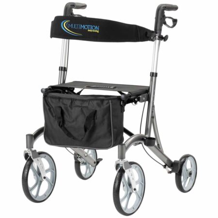 Lichtgewicht Rollator Cruiser | Grijs | Grote voor wielen | Met rugband