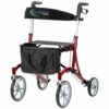 Lichtgewicht Rollator Cruiser | Rood | Grote voor wielen | Met rugband