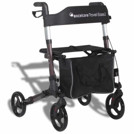Lichtgewicht rollator Travel Eaze 2 (8 kg) | ExcelCare | Dubbel inklapbaar | Coffee Brown | 24300600 | ExcelCare