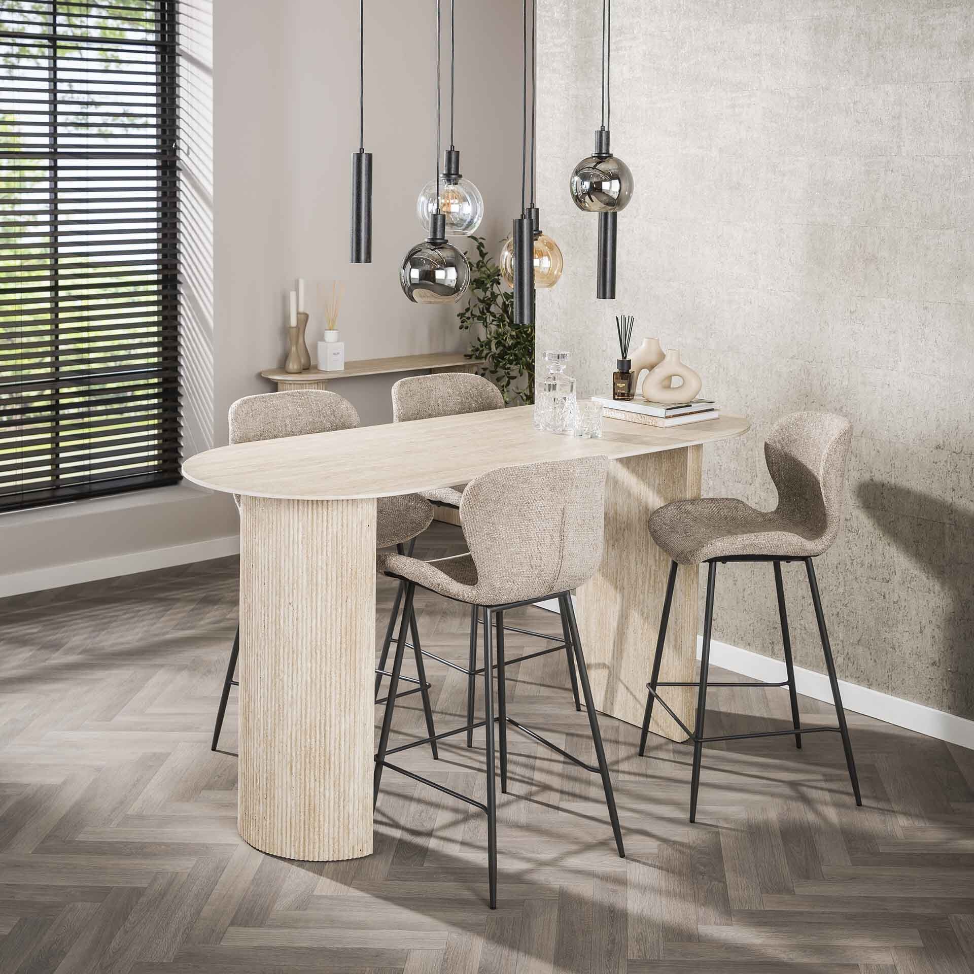 LifestyleFurn Bartafel Laycie Travertinlook