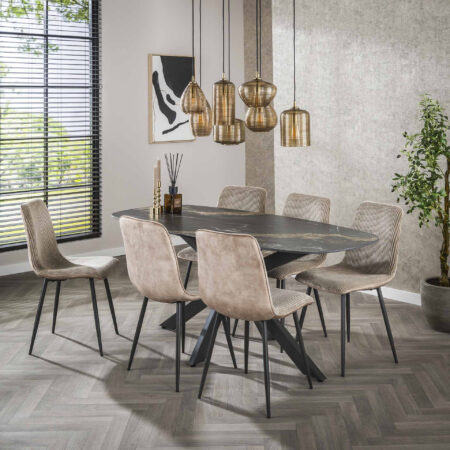 LifestyleFurn Deens Ovale Eettafel Cherie Keramiek