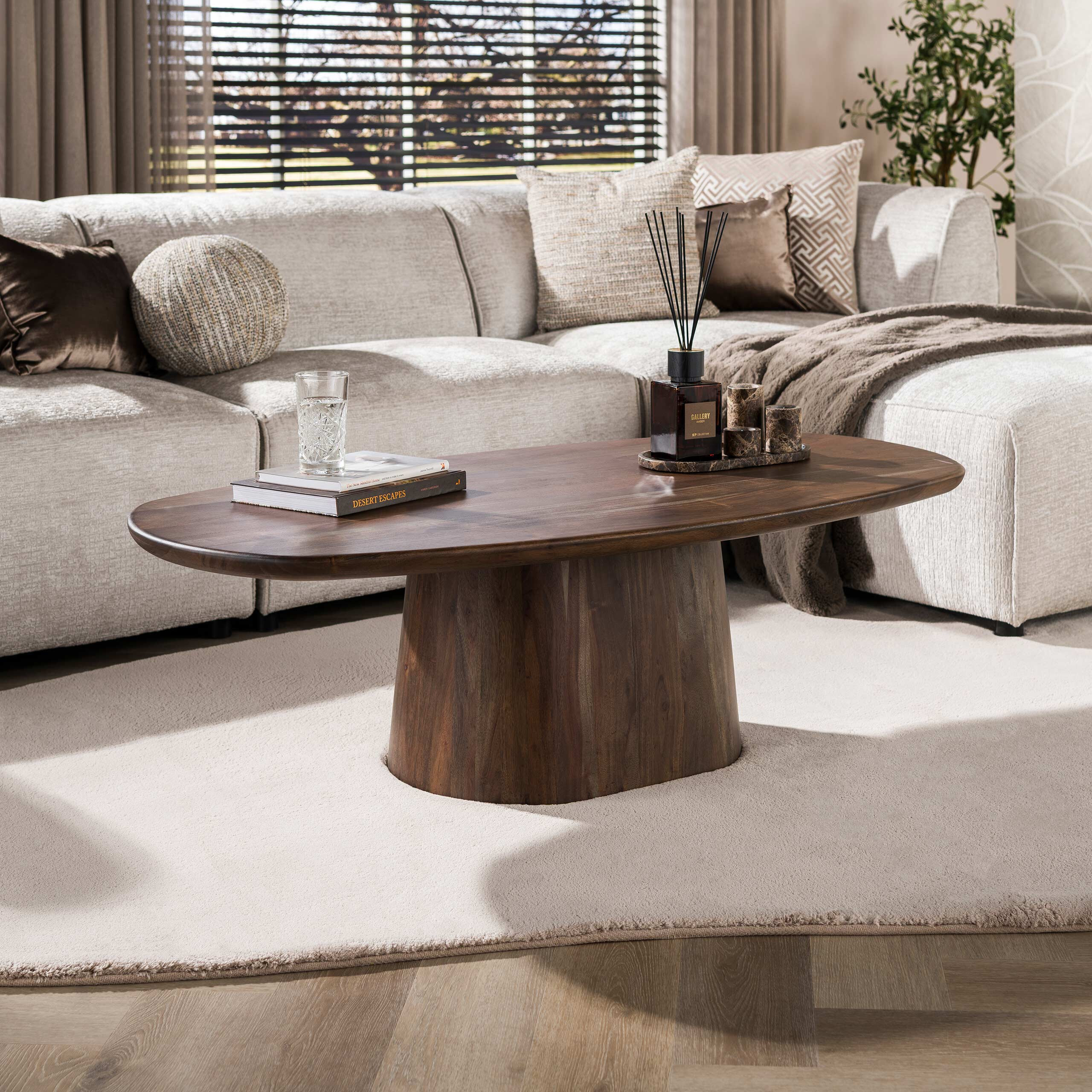 LifestyleFurn Deens Ovale Salontafel Marlise Acaciahout