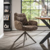 LifestyleFurn Draaibare Eetkamerstoel Kristee Chenille - Taupe/Bruin | LifestyleFurn