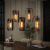 LifestyleFurn Hanglamp Allyse 5-lamps - Artic Zwart | LifestyleFurn