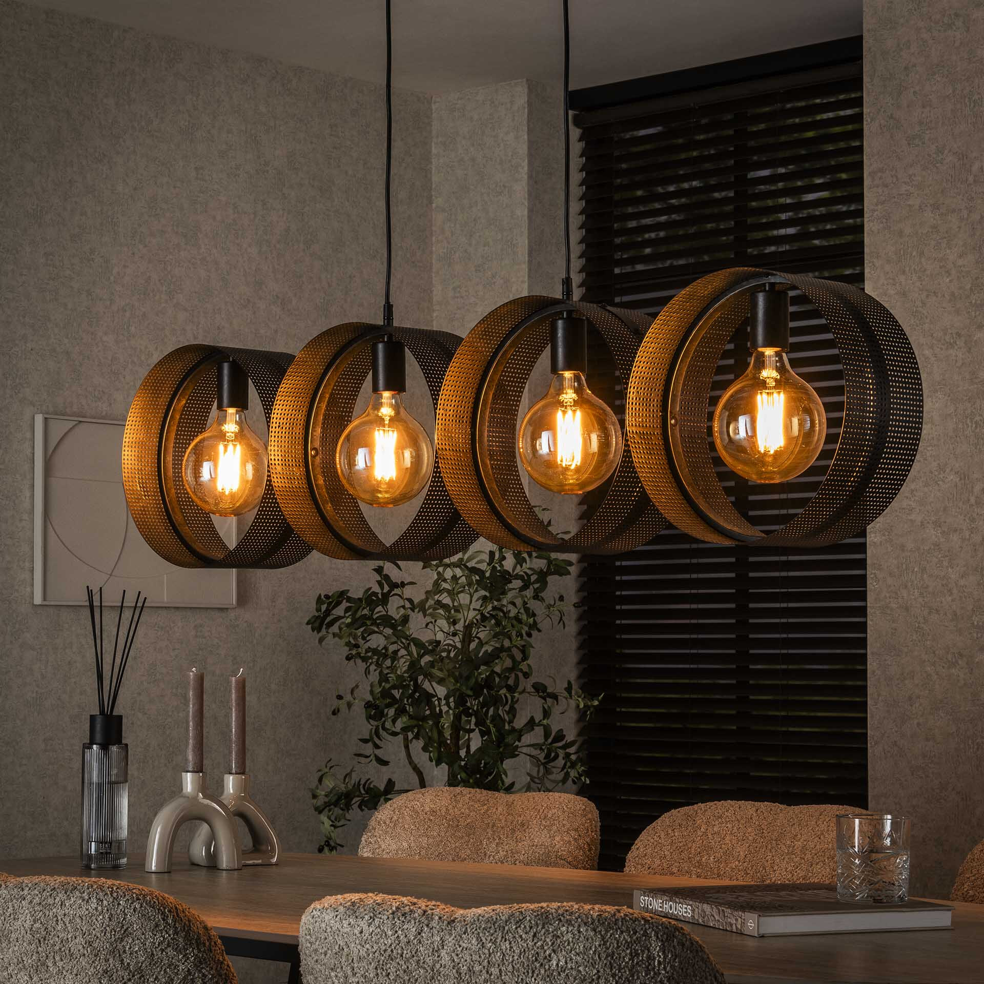 LifestyleFurn Hanglamp Dalvin Charcoal finish