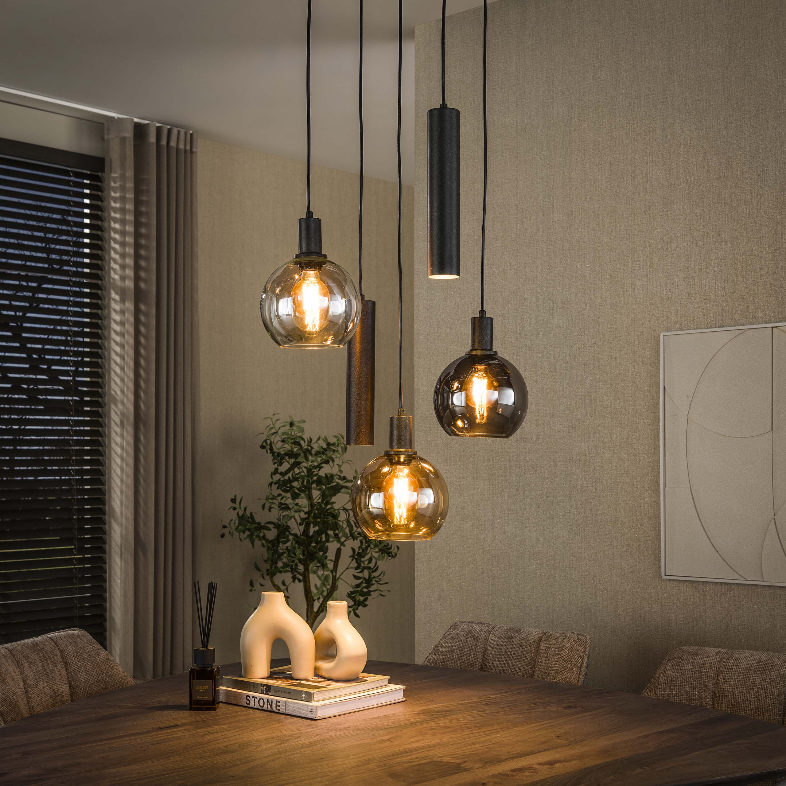 LifestyleFurn Hanglamp Janetta Glas en metaal