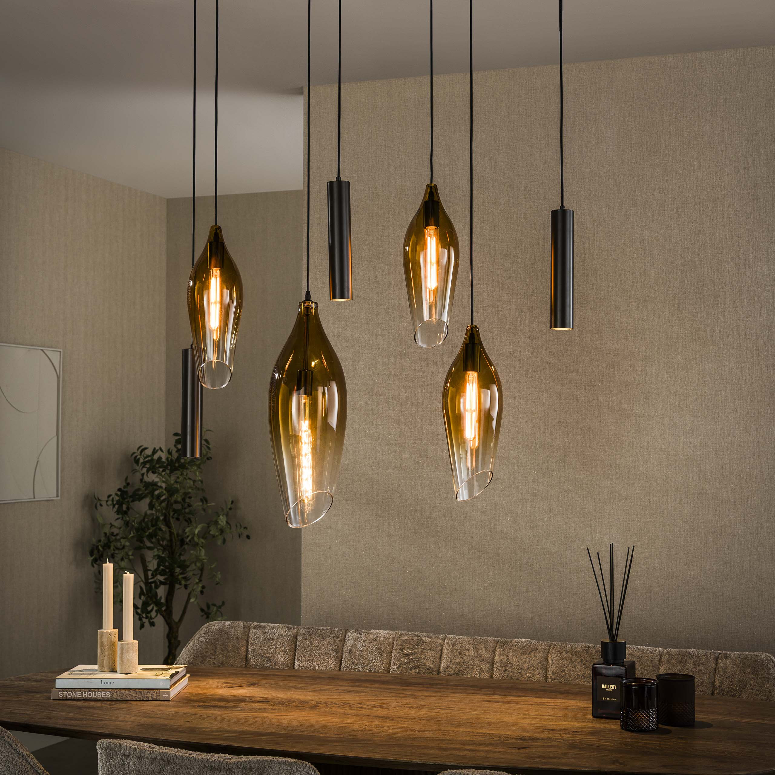 LifestyleFurn Hanglamp Luvia Glas