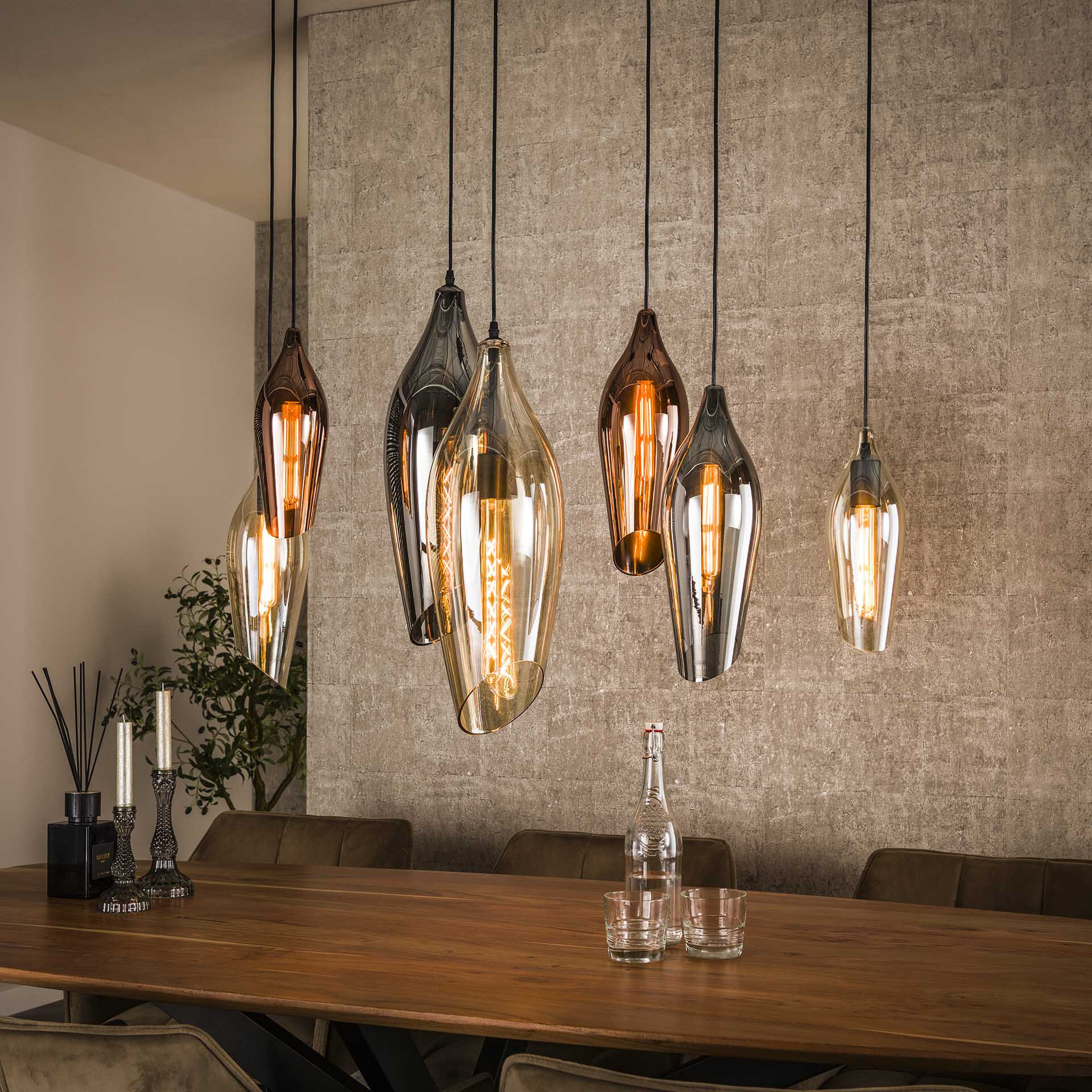 LifestyleFurn Hanglamp Luvia Glas