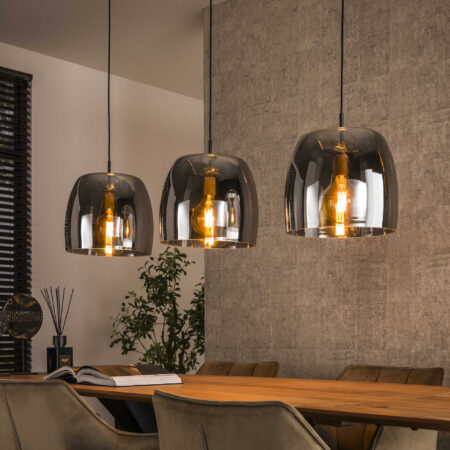 LifestyleFurn Hanglamp Rift Smoke glas