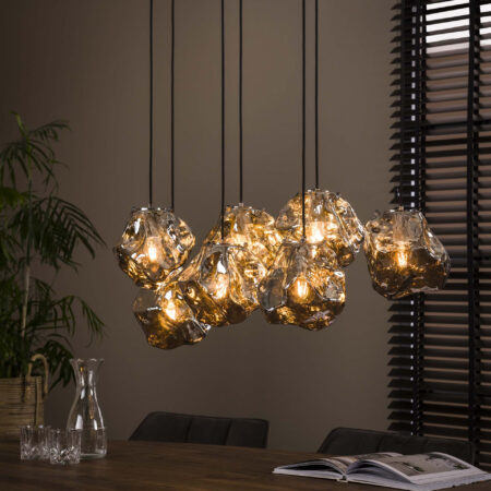 LifestyleFurn Hanglamp Rock 7-lamps - Chromed | LifestyleFurn