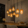LifestyleFurn Hanglamp Tamecka 9-lamps - Amber | LifestyleFurn