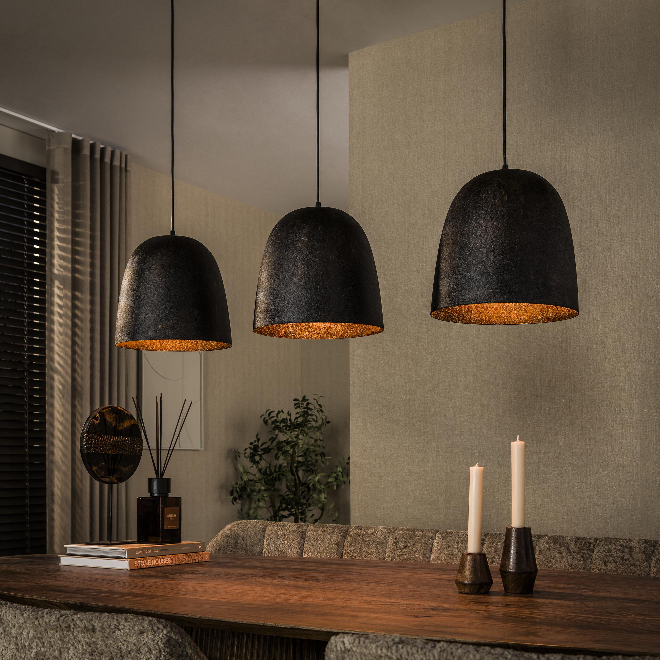 LifestyleFurn Hanglamp Watson 3-lamps - Smoked Brown | LifestyleFurn