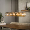 LifestyleFurn Hanglamp Wessley Amber glas en Artic black