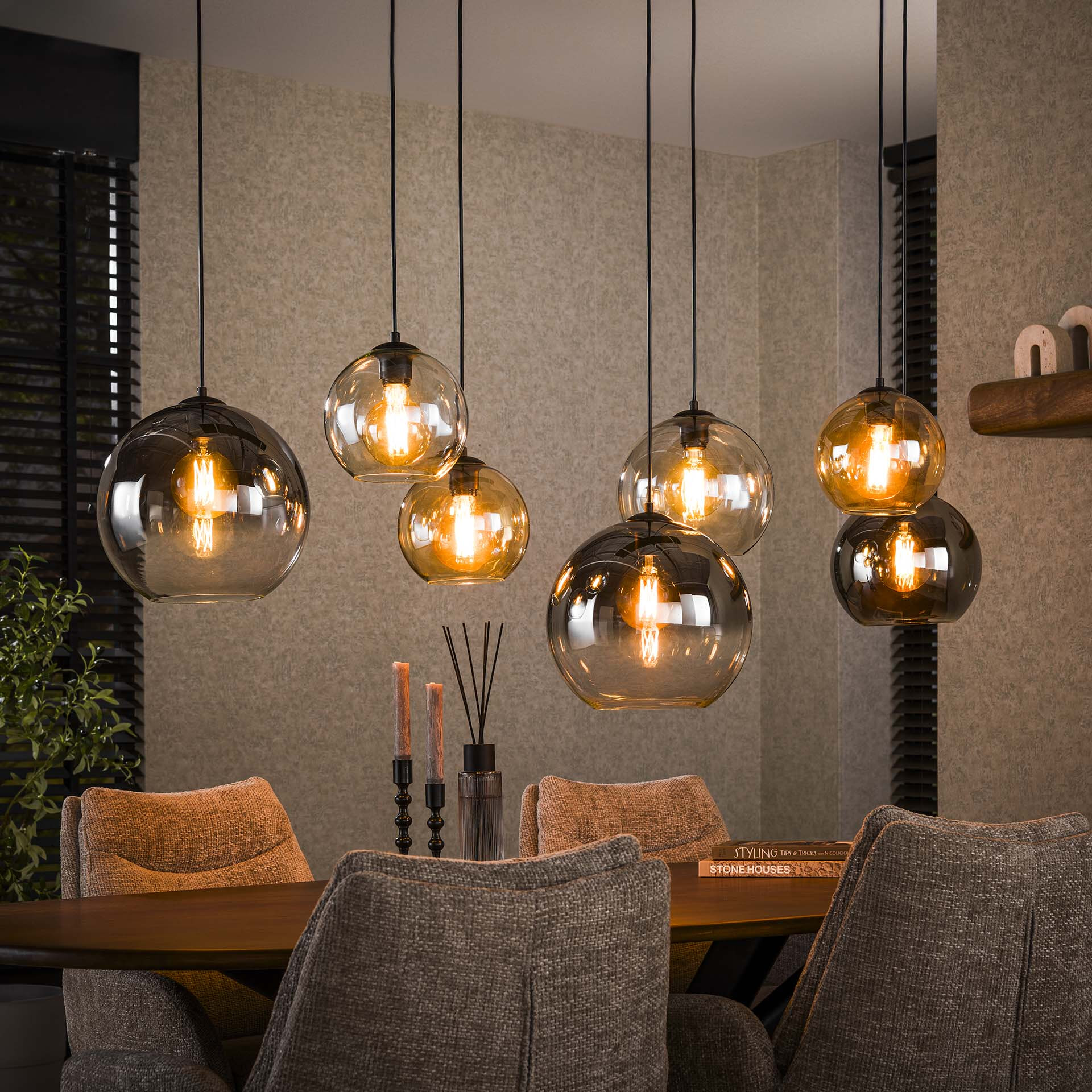 LifestyleFurn Hanglamp Willaim 7-lamps