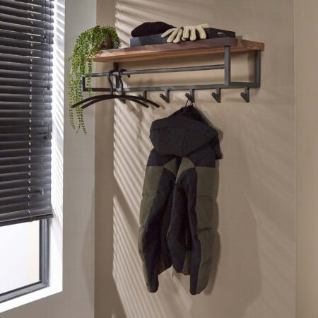 LifestyleFurn Kapstok Amadou Saja notenhout