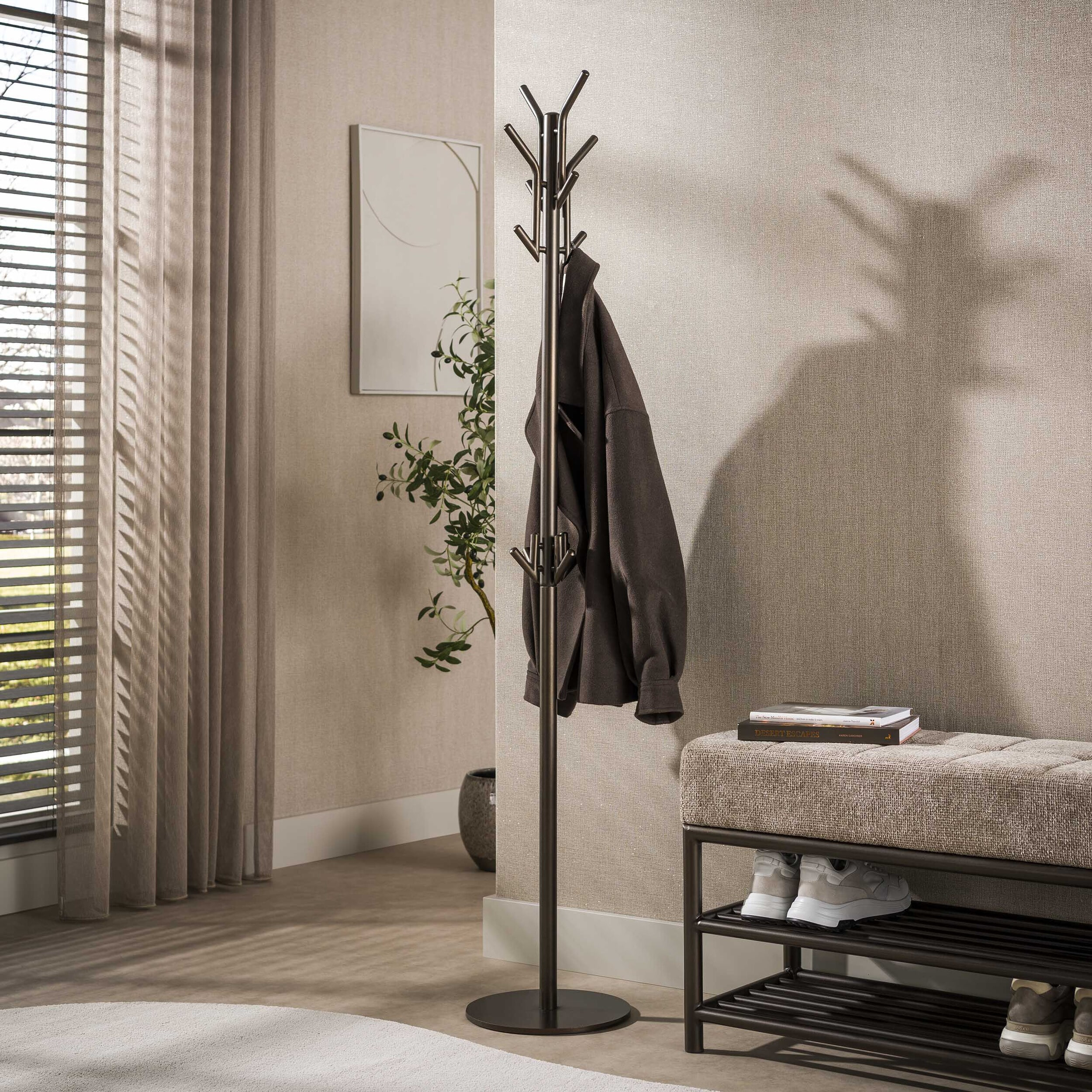 LifestyleFurn Kapstok Karalynn 173cm hoog - Brons | LifestyleFurn