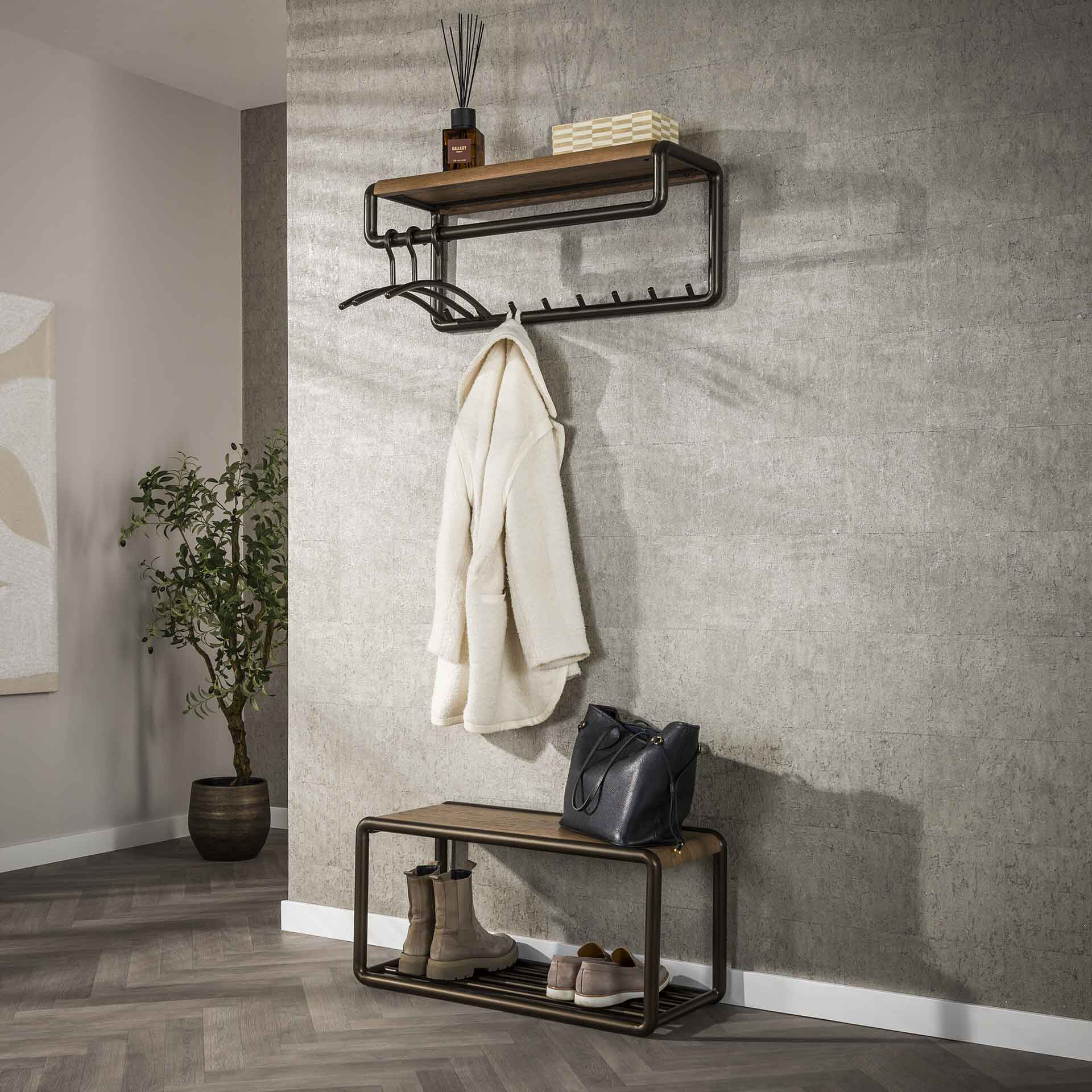LifestyleFurn Kapstok Karalynn Met 8 haken en roede