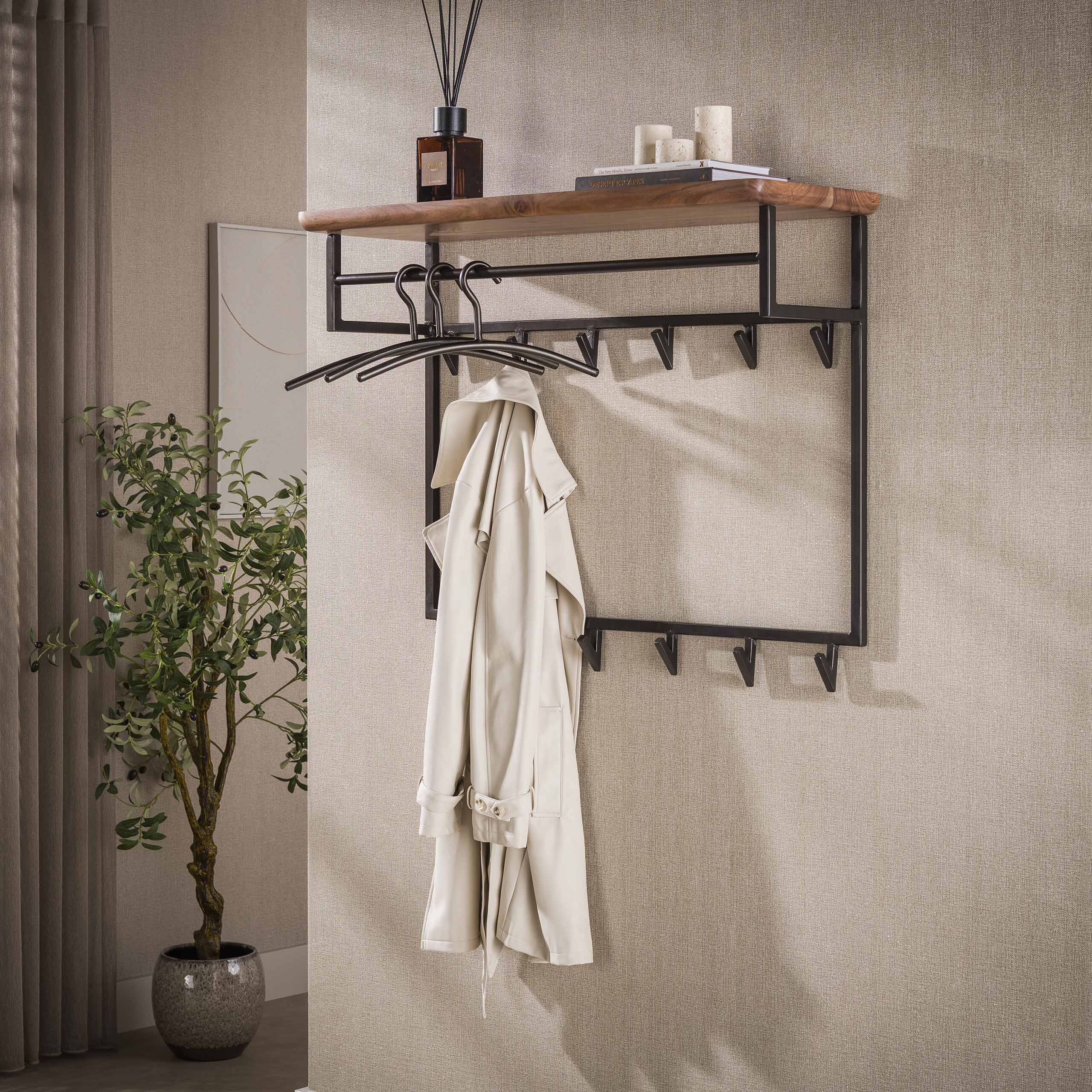 LifestyleFurn Kapstok Lizbeth Acaciahout