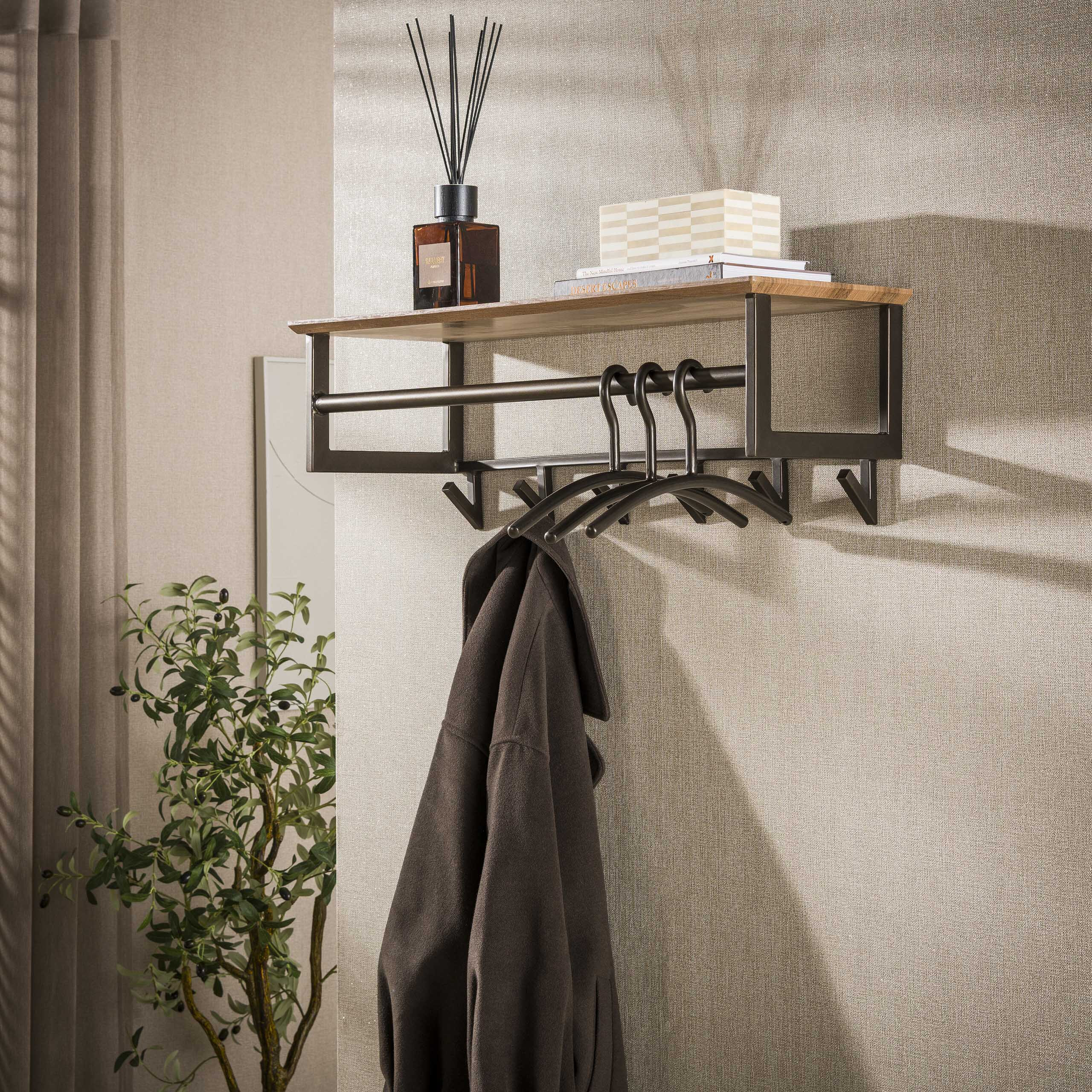 LifestyleFurn Kapstok Tekia Met 6 haken - Brons | LifestyleFurn