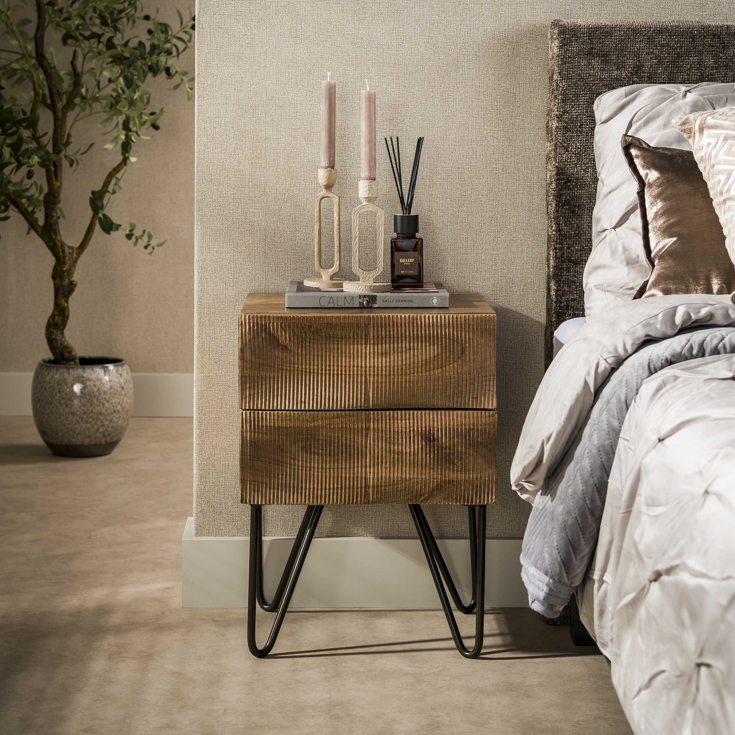 LifestyleFurn Nachtkastje Dulse Mangohout
