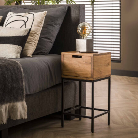 LifestyleFurn Nachtkastje Ilsinho Acaciahout - Massief acacia naturel | LifestyleFurn