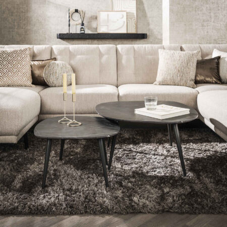 LifestyleFurn Organische Salontafel Kora Set van 2 stuks