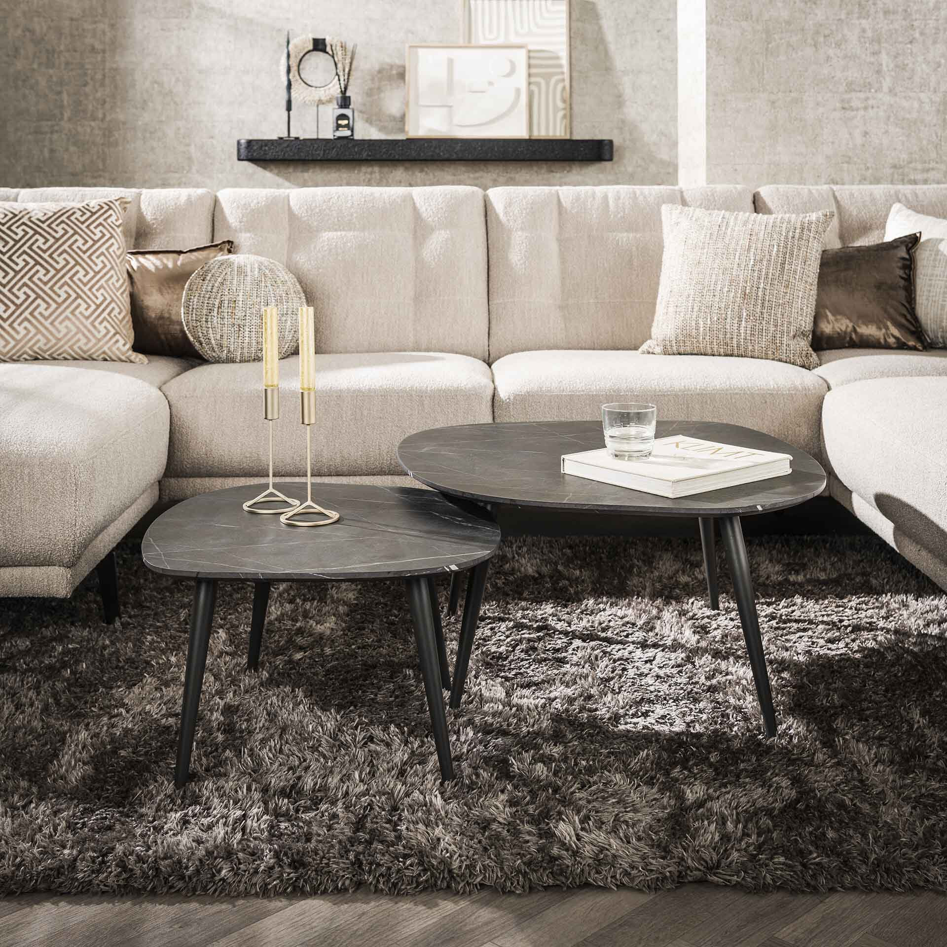 LifestyleFurn Organische Salontafel Kora Set van 2 stuks