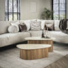 LifestyleFurn Organische Salontafel Laycie Keramiek in Travertin-look