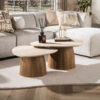 LifestyleFurn Organische Salontafel Laycie Keramiek in Travertinlook