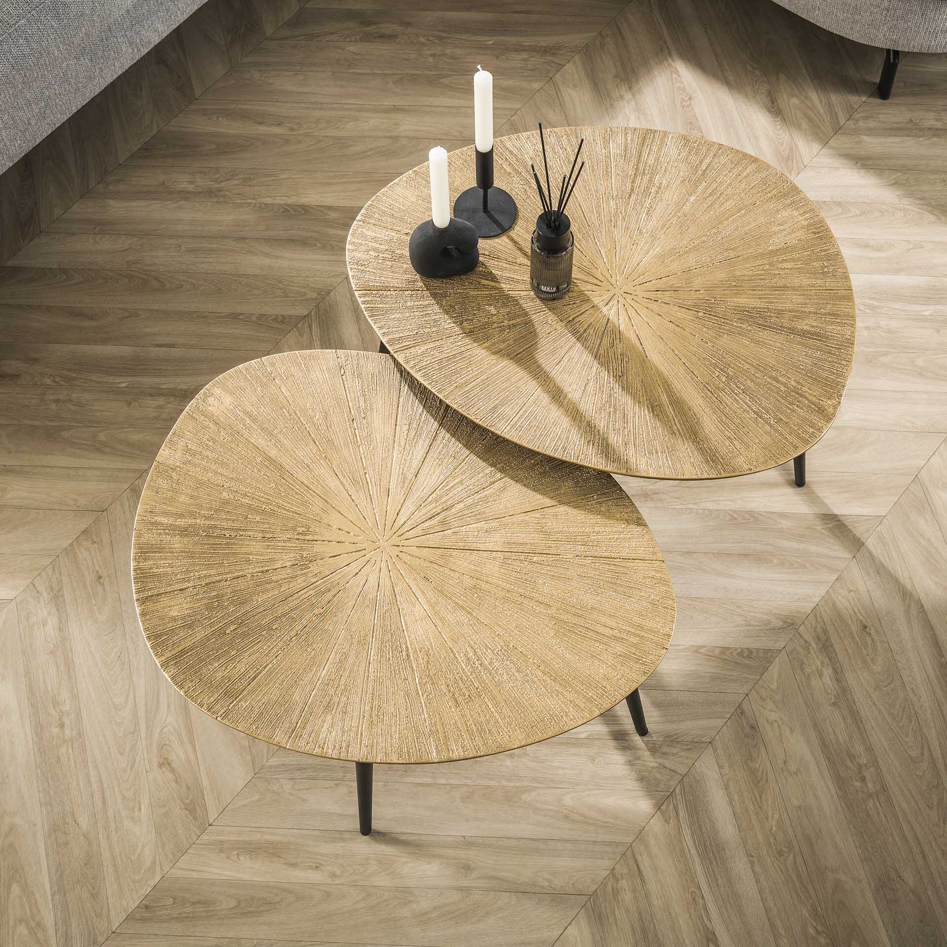 LifestyleFurn Organische Salontafel Miya Ray Metal