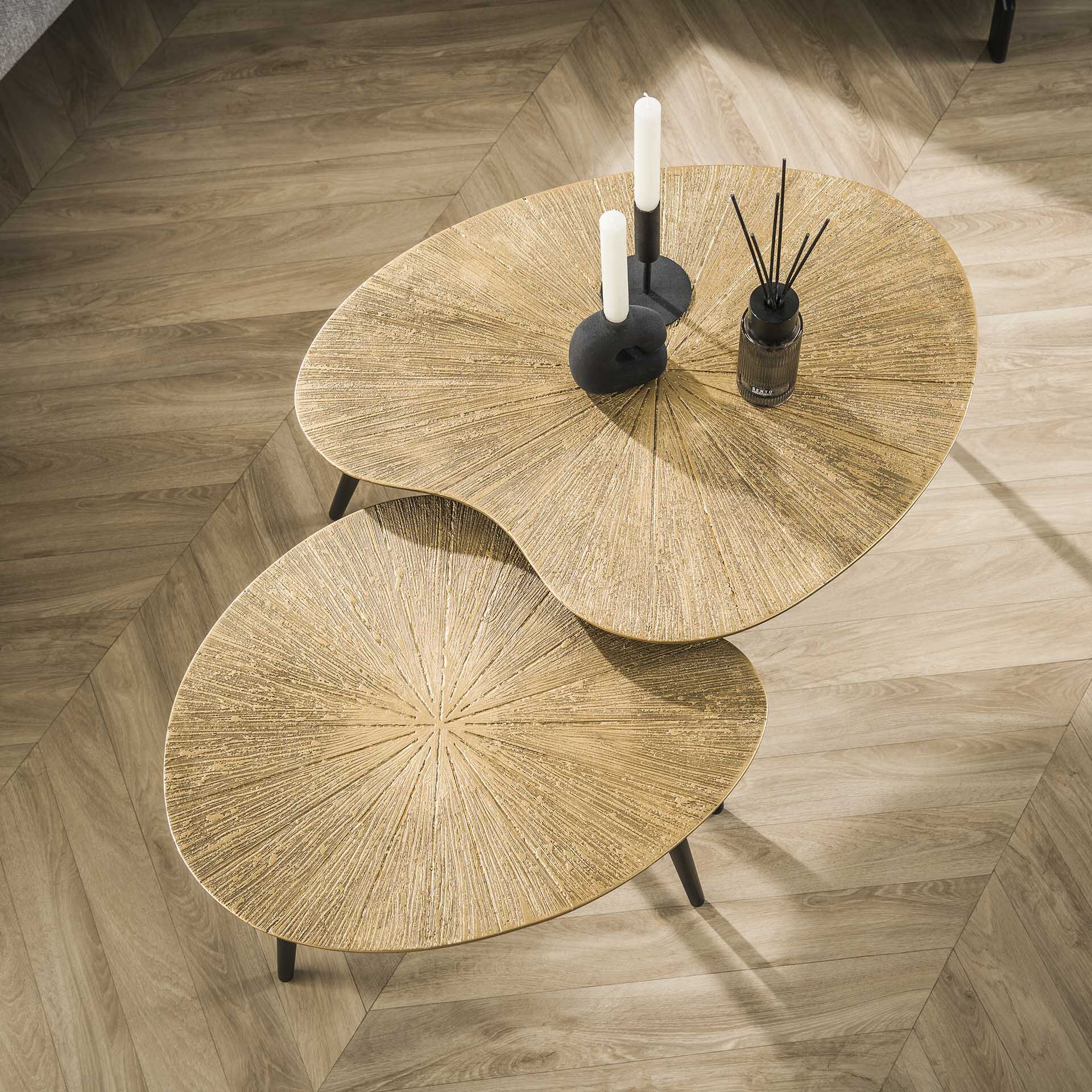 LifestyleFurn Organische Salontafel Miya Ray Metal