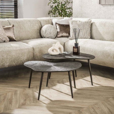 LifestyleFurn Organische Salontafel Teara Leaf Ray Metal finish