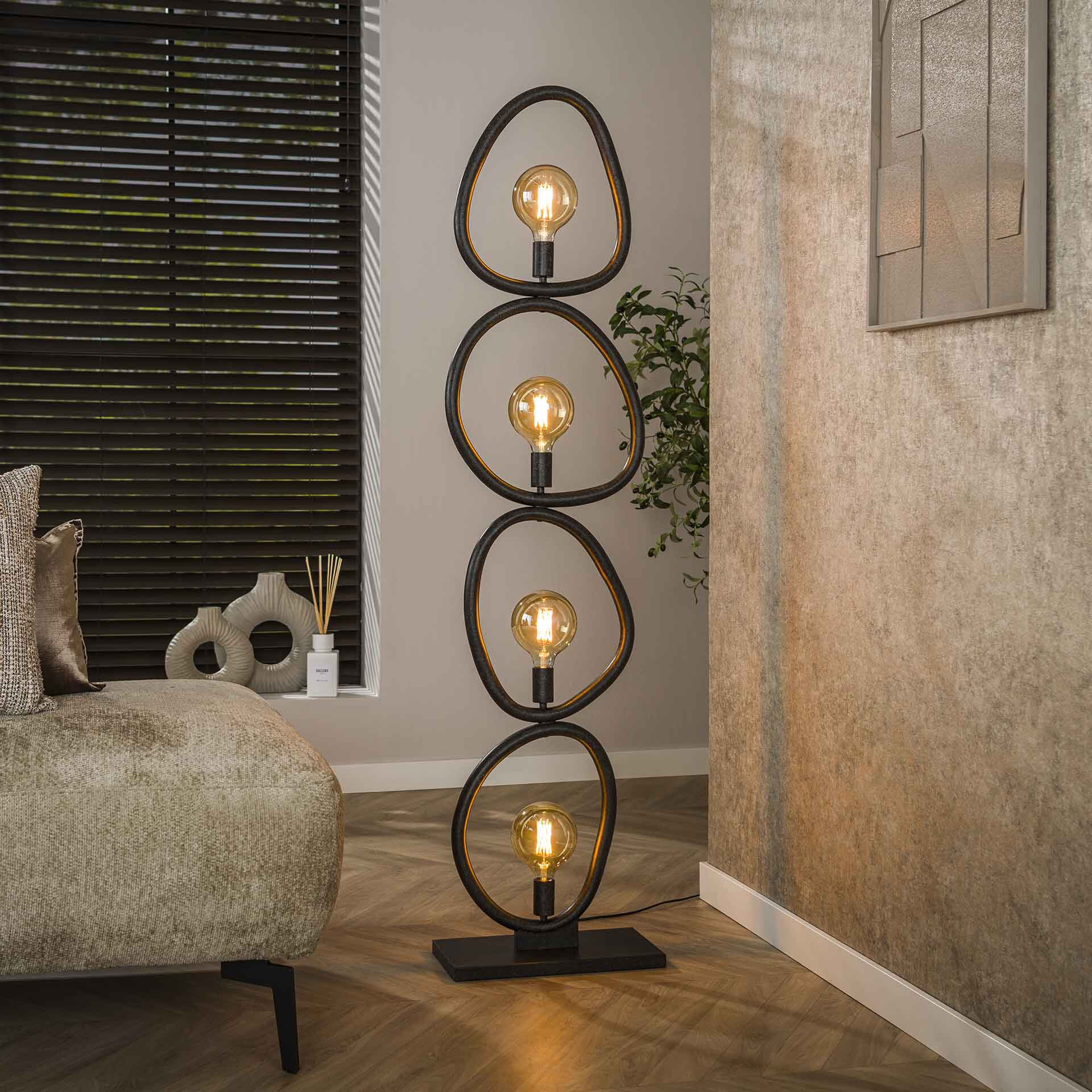 LifestyleFurn Organische Vloerlamp Joelle 4-lamps