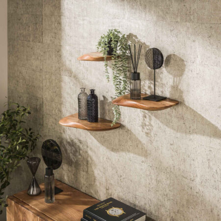 LifestyleFurn Organische Wandplank Lavar Acaciahout