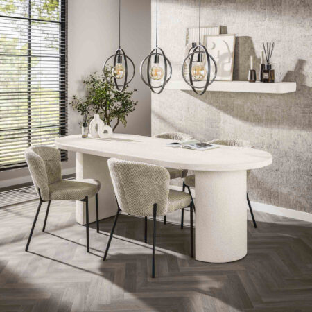 LifestyleFurn Ovale Eettafel Macie Marmercomposiet