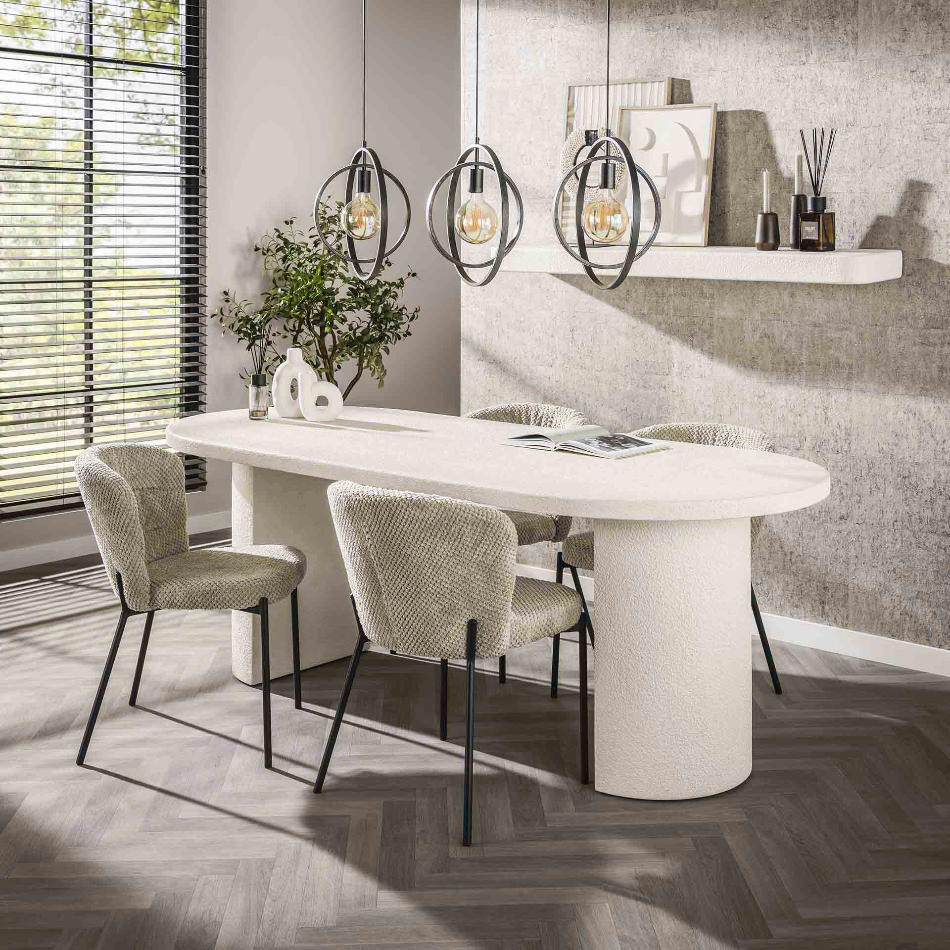 LifestyleFurn Ovale Eettafel Macie Marmercomposiet