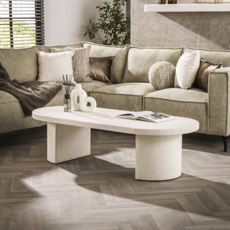 LifestyleFurn Ovale Salontafel Macie Marmercomposiet