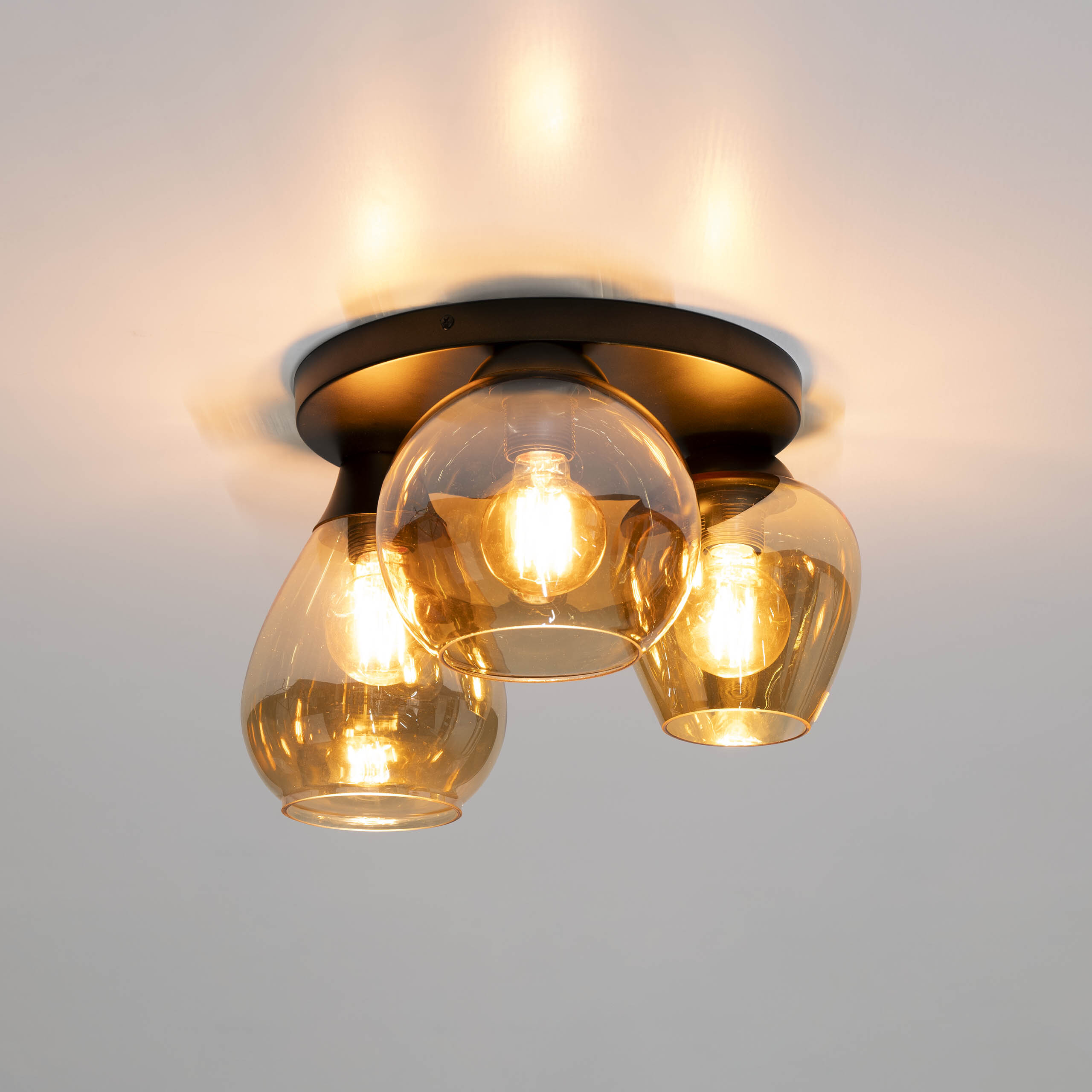 LifestyleFurn Plafondlamp Jenney Amber glas