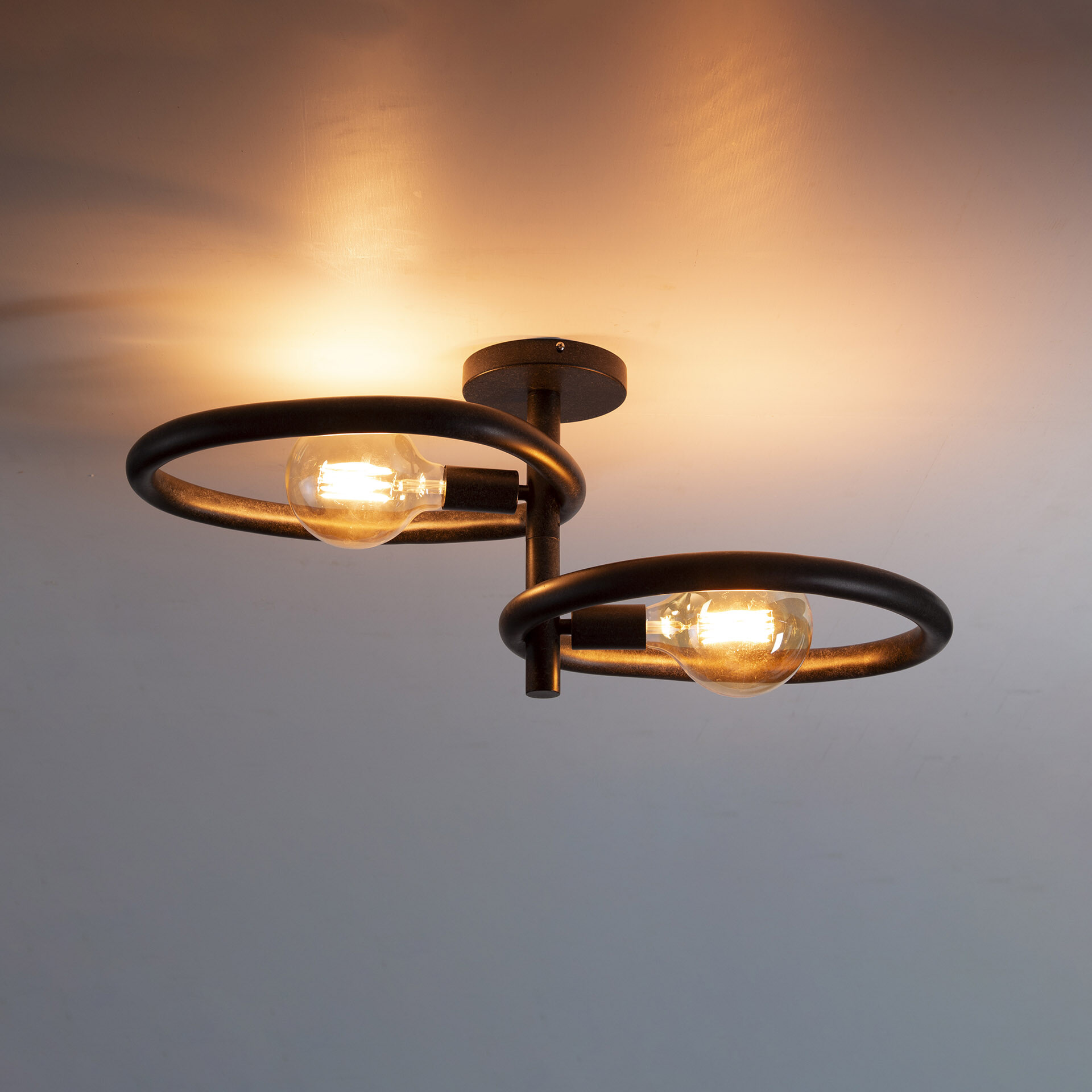 LifestyleFurn Plafondlamp Joelle Artic black finish
