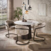 LifestyleFurn Ronde Eettafel Akai Keramiek in Taj Mahal-look